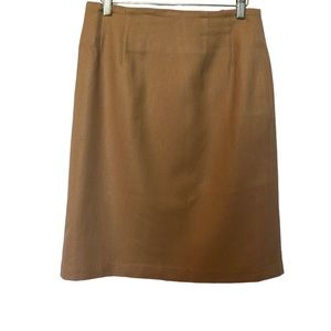 J.G Hook Tan Wool Knee Length Pencil Skirt Size 10